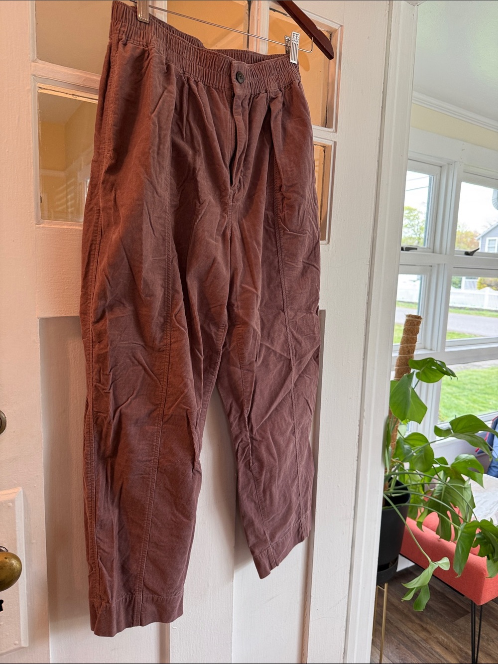 Madewell S Stretch Casual Corduroy Pants - Mauve